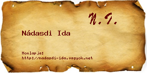 Nádasdi Ida névjegykártya